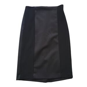 MNG Suit Size S Black Panel Pencil Skirt‎ Back Zip Knee Length Professional